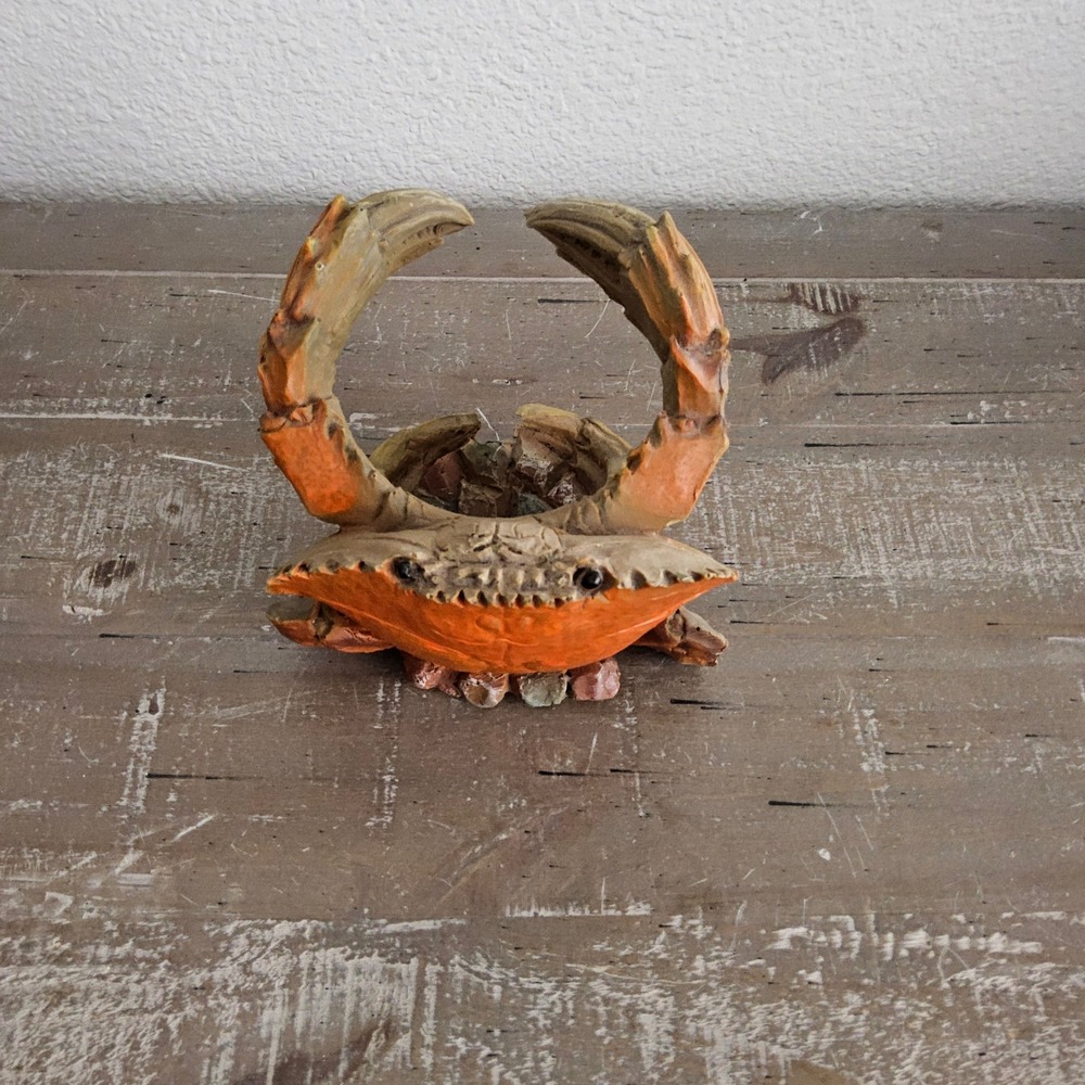 Coastal Crab Wine Bottle‎ Holder Nautical Beach Bar Decor Rustic Cottagecore